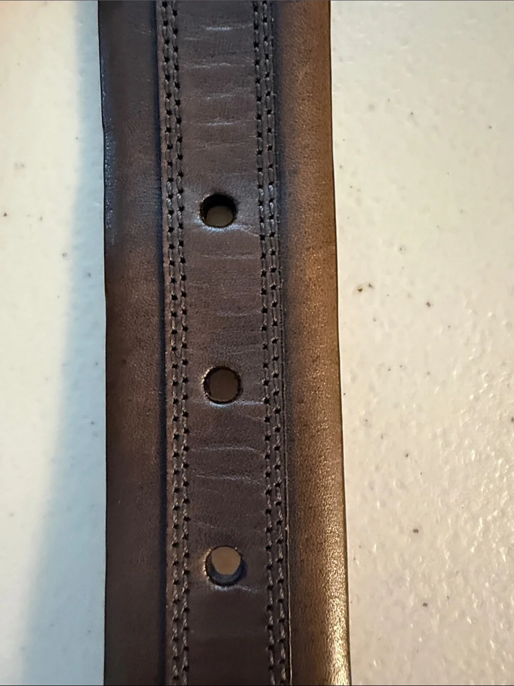 Mezlan Two-Tone Brown Leather Belt with Polished Buckle - 42 inches